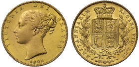 Victoria (1837-1901), gold Sovereign, 1841, first young filleted head left, W.W. raised on truncation for engraver William Wyon, date below, Latin leg...