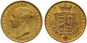 Victoria (1837-1901), gold Half Sovereign, 1872, die number 28 on reverse, second young head left, type A2, date below, VICTORIA DEI GRATIA, toothed b...
