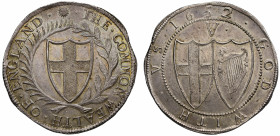 Commonwealth (1649-60), silver Crown of Five Shillings, 1652, English shield within laurel and palm branch, legends in English language, initial mark ...