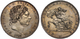 MS63 | George III (1760-1820), silver Crown, 1818 LIX, laureate head right, PISTRUCCI below truncation, date below, legend and outer toothed border su...