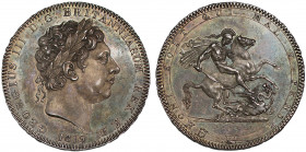 MS64+ | George III (1760-1820), silver Crown, 1819 LIX, laureate head right, PISTRUCCI below truncation, date below, Latin legend and toothed border s...