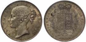 MS63 | Victoria (1837-1901), silver Crown, 1847, young filleted head left, date below, legend and toothed surrounding, VICTORIA DEI GRATIA, rev. crown...