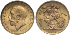MS65 | South Africa, George V (1910-36), gold Sovereign, 1927-SA, Pretoria mint, bare head left, B.M. on truncation, GEORGIVS V D.G. BRITT: OMN: REX F...
