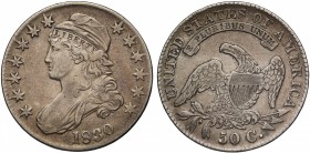 USA, federal issues, silver 50-Cents, 1830, small O variety, bust of Liberty left, wearing pileus inscribed LIBERTY, seven stars in front, seven behin...