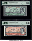 Canada Bank of Canada $1; 2 1954 Pick 66b BC-29b; BC-30b Two "Devil's Face" Examples PMG Choice Uncirculated 63 EPQ (2). 

HID09801242017

© 2020 Heri...