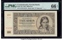 Czechoslovakia Narodni Banka Ceskoslovenska 1000 Korun 1945 Pick 74a PMG Gem Uncirculated 66 EPQ. 

HID09801242017

© 2020 Heritage Auctions | All Rig...