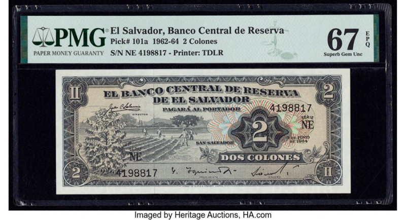 El Salvador Banco Central de Reserva de El Salvador 2 Colones 9.6.1964 Pick 101a...