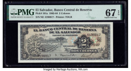 El Salvador Banco Central de Reserva de El Salvador 2 Colones 9.6.1964 Pick 101a PMG Superb Gem Unc 67 EPQ. 

HID09801242017

© 2020 Heritage Auctions...