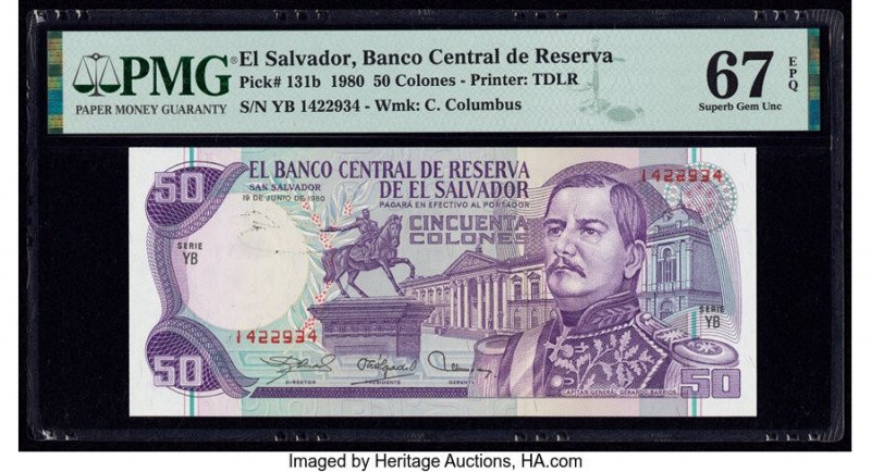 El Salvador Banco Central de Reserva de El Salvador 50 Colones 19.6.1980 Pick 13...