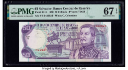 El Salvador Banco Central de Reserva de El Salvador 50 Colones 19.6.1980 Pick 131b PMG Superb Gem Unc 67 EPQ. 

HID09801242017

© 2020 Heritage Auctio...