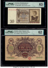 Germany German Gold Discount Bank 20 Reichsmark 16.6.1939 Pick 185 PMG Choice Uncirculated 63 EPQ; Ukraine State Treasury Note 1000 Karbovantsiv ND (1...