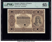 Hungary State Note of the Ministry of Finance 100 Korona 1.1.1920 Pick 63r Remainder PMG Gem Uncirculated 65 EPQ. Five POCs are present on this exampl...