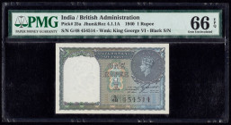 India Government of India 1 Rupee 1940 Pick 25a Jhun4.1.1A PMG Gem Uncirculated 66 EPQ. 

HID09801242017

© 2020 Heritage Auctions | All Rights Reserv...