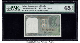 India Reserve Bank of India 1 Rupee ND (1949) Pick 71a Jhun6.1.1.1 PMG Gem Uncirculated 65 EPQ. Staple holes at issue.

HID09801242017

© 2020 Heritag...