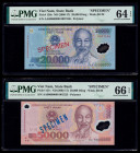 Vietnam State Bank of Viet Nam 20,000; 50,000 Dong ND (2003-17) Pick 120s; 121s Two Specimen PMG Choice Uncirculated 64 EPQ; Gem Uncirculated 66 EPQ. ...
