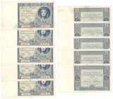 II RP, 5 złotych 1930 DS - zestaw 5 egzemplarzy, kolejne numery