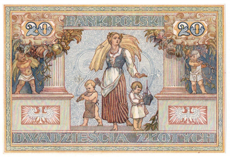 II RP, 20 złotych 1931 - DRUK PRÓBNY rewersu ze stemplem E. Gaspé Bardzo rzadki ...