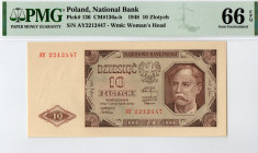 PRL, 10 złotych 1948 AY - PMG 66EPQ