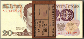PRL, 20 złotych 1982 AS - paczka bankowa