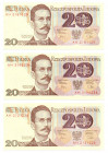 PRL, 20 złotych 1982 - zestaw 3 egzemplarze - Seria AH