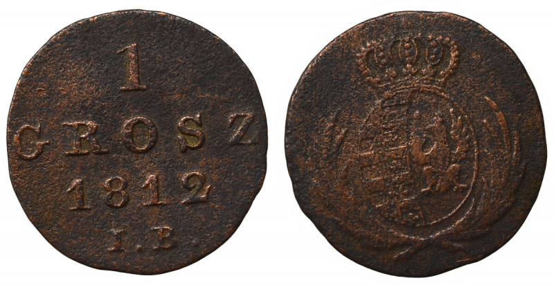 Duchy of Warsaw, 1 groschen 1812 Ładny, obiegowy egzemplarz. Patyna, nalot. Refe...