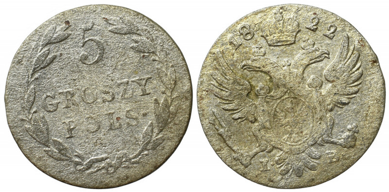 Kingdom of Poland, Alexander I, 5 groschen 1822 Ładny egzemplarz 5-groszówki Kró...