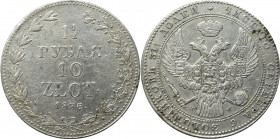 Poland under Russia, Nicholas I, 1-1/2 rouble=10 zloty 1836