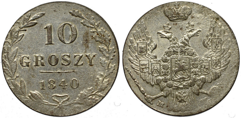 Poland under Russia, 10 groschen 1840 Atrakcyjny egzemplarz zczęściowo zachowany...