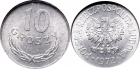 PRL, 10 groszy 1972 - GCN MS68