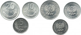 PRL, Zestaw 5-20 groszy 1961