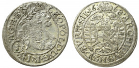 Schlesien under Habsburg, Leopold, 3 kreuzer 1668, Breslau