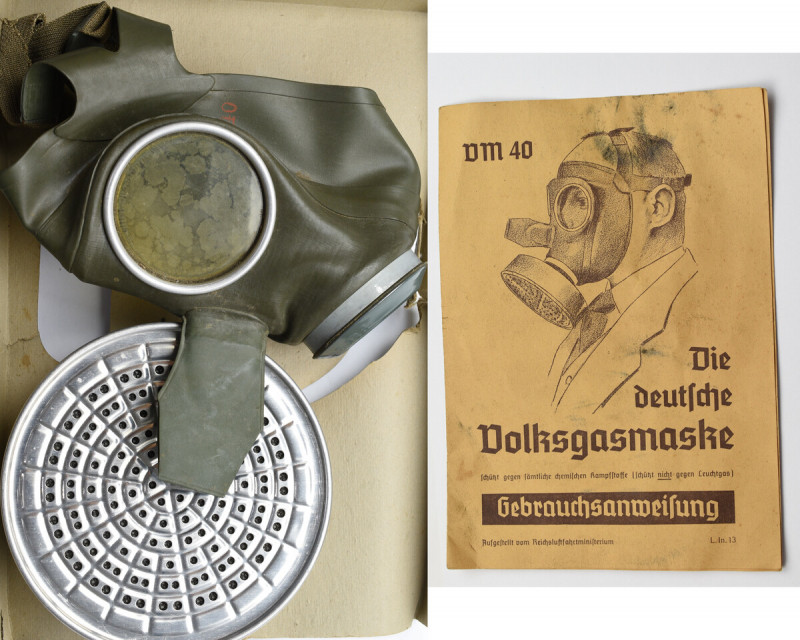 III Reich, Gas mask with instructions 
Grade: b.dobry