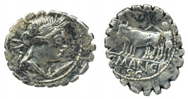 Roman Republic, C. Marius C.f. Capito (81BC) Denar serratus