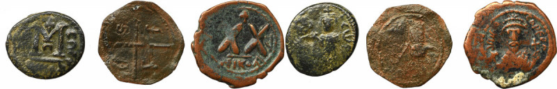 Byzantine coinage, Lot of 3 ae Obiegowe, czytelne egzemplarze. Patyna, nalot. 
...