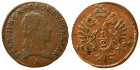 Austria, Franz II, 1/2 kreuzer 1800