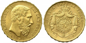Belgium, 20 francs 1882