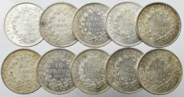 France, Lot of 10 francs 1965-71 (10 ex)
