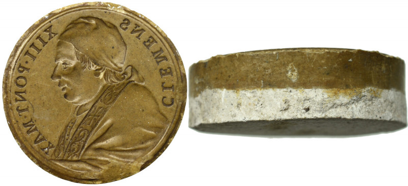 Europa, Odbitka w tworzywie patrycy medalu papież Klemens XIII Średnica 43,5 mm ...