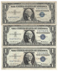 USA, set of banknotes 1 dollar (3 pcs)