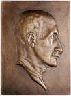 Deutsche Medaillen. 
Personenmedaillen. 
Löns, Hermann (1866-1914). Einseit. Bronzegussplakette o.J., sign. OM (wohl Otto Maith), Brb. n. re., 167 x...