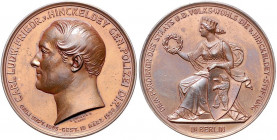 Deutsche Medaillen. 
Berlin. 
Bronzemed. 1856, von Fr. W. Kullrich bei Loos, auf den Tod des Berliner General-Polizeidirektors Carl L. Fr. von Hinck...