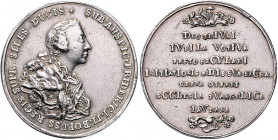 Deutsche Medaillen. 
Brandenburg-Preußen. 
Friedrich II. 1740-1786. Silbermed. 1755, unsign. (v. Kittel), auf die Jahrhundertfeier der Friedenskirch...