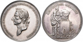 Deutsche Medaillen. 
Brandenburg-Preußen. 
Friedrich II. 1740-1786. Silbermed. 1786, von J. G. Stierle, auf den Tod des Königs, belorb. Bü. li./trau...