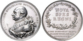 Deutsche Medaillen. 
Brandenburg-Preußen. 
Friedrich Wilhelm II. 1786-1797. Silbermed. 1786, von D. F. Loos, auf die Huldigung der Mark Brandenburg ...