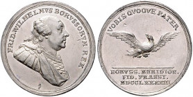 Deutsche Medaillen. 
Brandenburg-Preußen. 
Friedrich Wilhelm II. 1786-1797. Kl. Silbermed. 1793, von A. Abramson, auf die Huldigung von Südpreußen (...