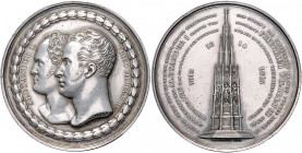 Deutsche Medaillen. 
Brandenburg-Preußen. 
Friedrich Wilhelm III. 1797-1840. Silbermedaille (Spendenmed.) 1818, von H. F. Brandt, auf die Grundstein...