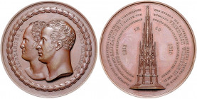 Deutsche Medaillen. 
Brandenburg-Preußen. 
Friedrich Wilhelm III. 1797-1840. Bronzemedaille (Spendenmed.) 1818, von H. F. Brandt, auf die Grundstein...