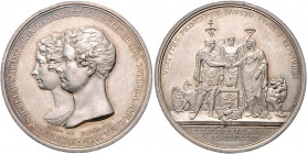 Deutsche Medaillen. 
Brandenburg-Preußen. 
Friedrich Wilhelm III. 1797-1840. Silbermed. 1823, von C. König bei Loos, auf die Hochzeit des Kronprinze...