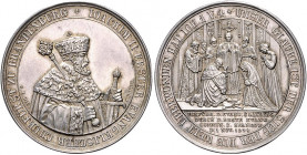 Deutsche Medaillen. 
Brandenburg-Preußen. 
Friedrich Wilhelm III. 1797-1840. Silbermed. 1839, von C. Pfeuffer bei Loos, auf die 300-Jahrfeier der Re...