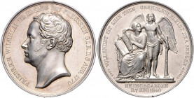 Deutsche Medaillen. 
Brandenburg-Preußen. 
Friedrich Wilhelm III. 1797-1840. Silbermed. 1840, von F. König bei Loos, auf seinen Tod am 7. Juni 1840,...